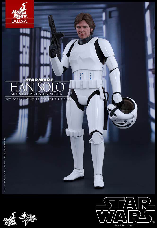 Ready Hot Toys MMS418 Star Wars IV A New Hope Han Solo Stormtrooper Disguise Ver 
