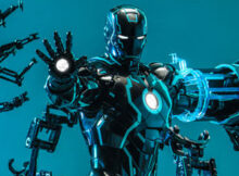 Iron Man 2 Neon Tech Iron Man with Suit-Up Gantry One Sixth Scale